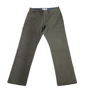 Flag & Anthem Pants Chino cotton Stretch Brown Tapered Leg Slim Fit Men's 31X28